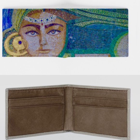 Aquarian Bohemian Art Handbags - NWT High Quality one of a kind genuine leather wallet by Noora Elkoussy for Vida